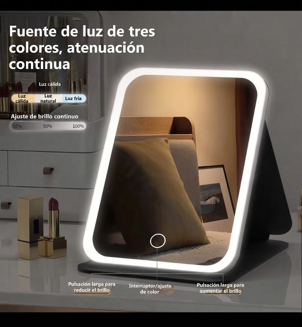 Espejo LED para Maquillaje — Iluminación Perfecta en Cualquier Momento